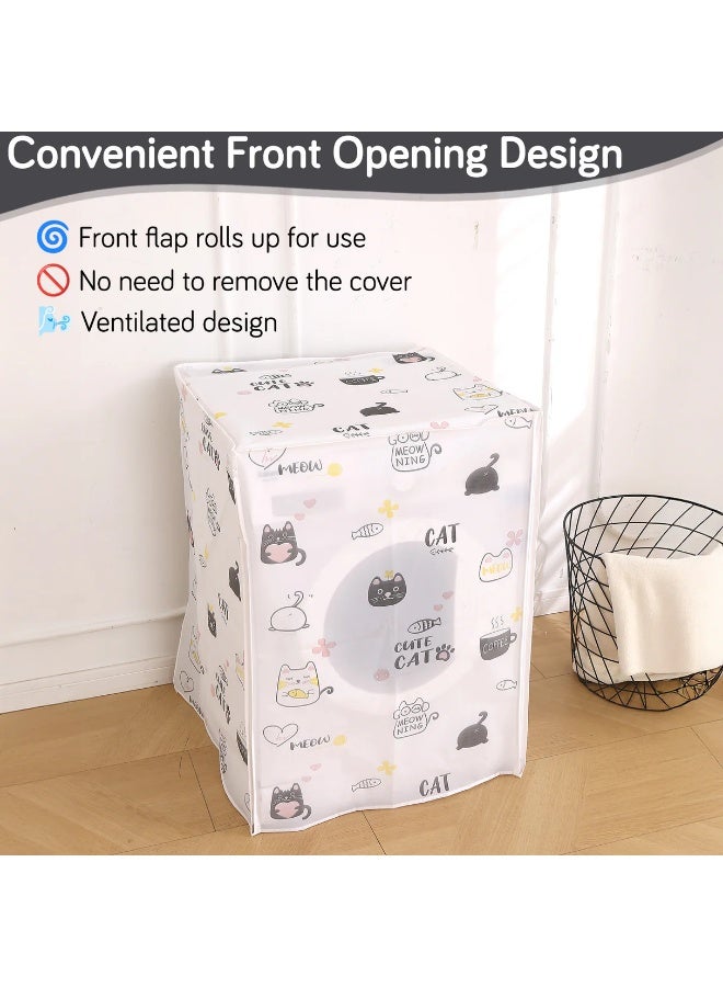 KITCHENOO Waterproof Front Load / Top Load Washing Machine Cover | PEVA Dustproof Protective Cover for 6kg, 6.5kg, 7kg & 7.5kg Fully Automatic Machines, Geometric Abstract - Image 5